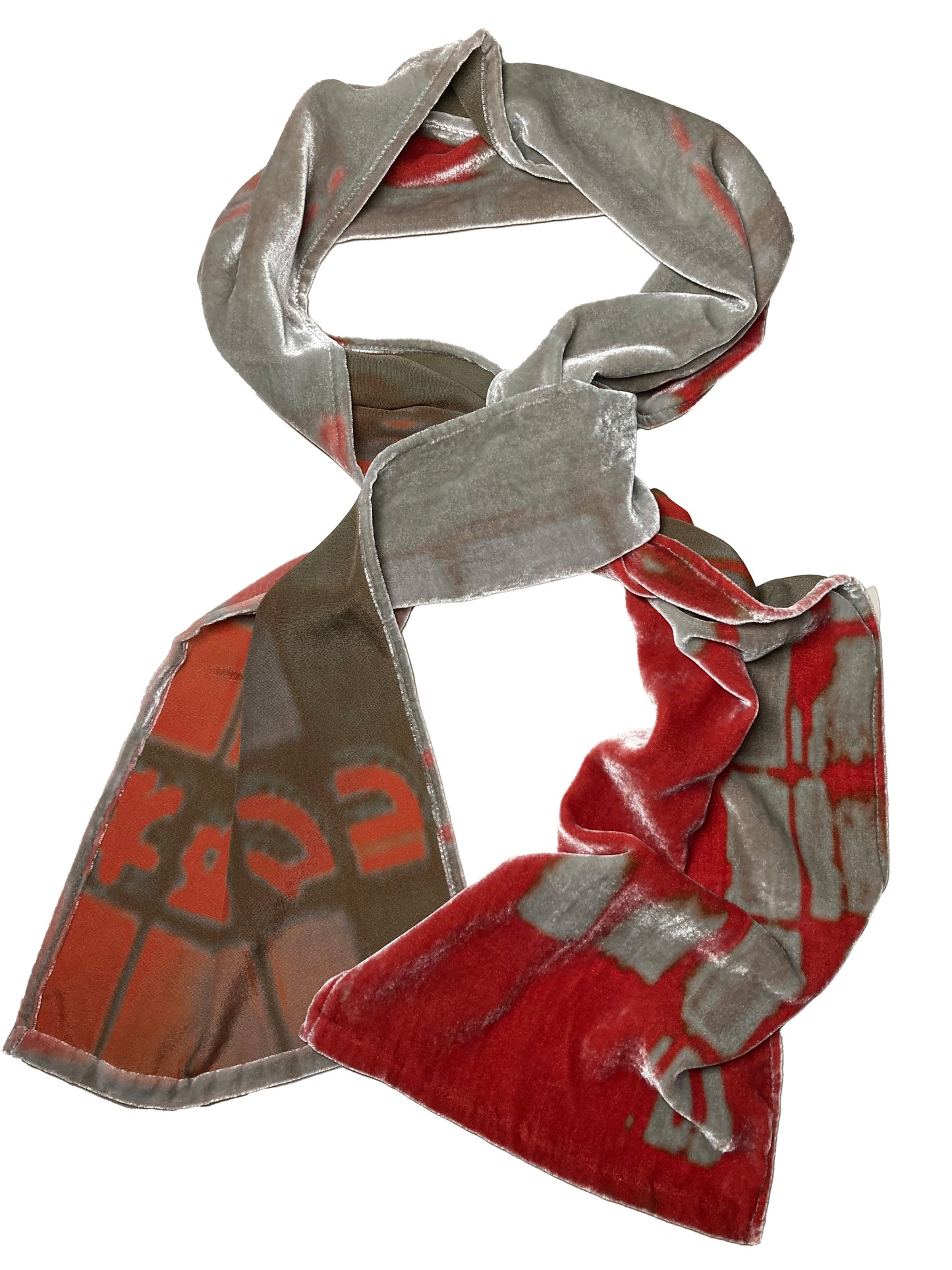 Silk Velvet Scarf - Tokyo Reflections