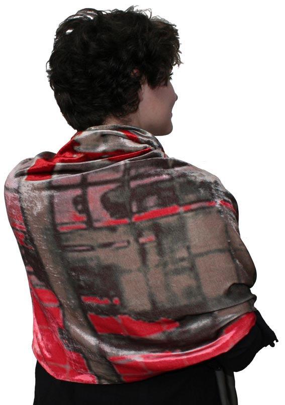 Silk Velvet Shawl-Tokyo Reflection