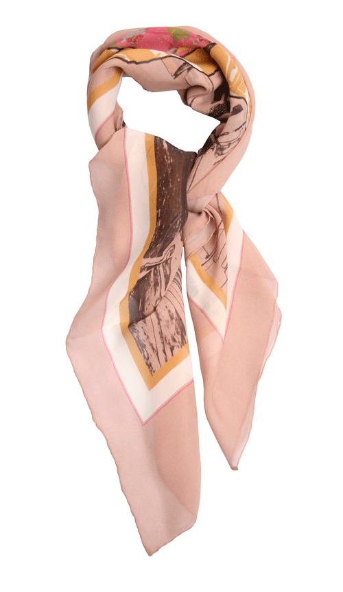 Silk scarf-Original urban flower