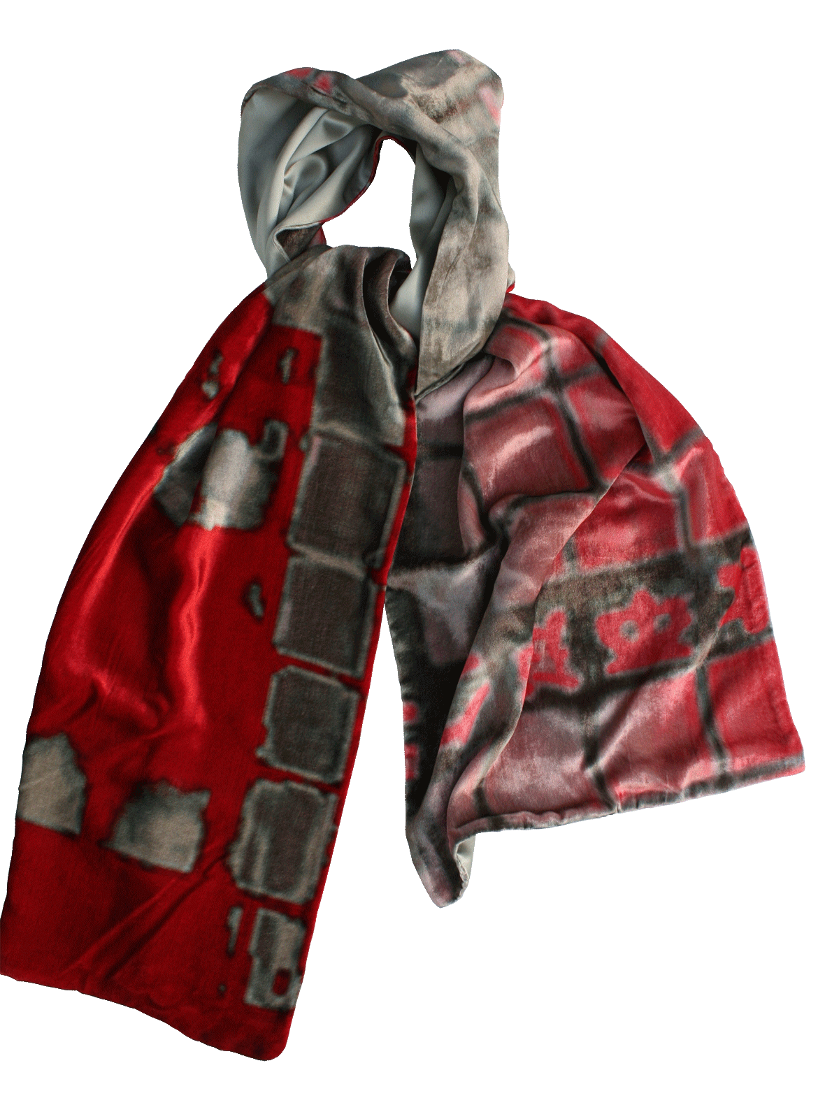 Silk Velvet Shawl-Tokyo Reflection
