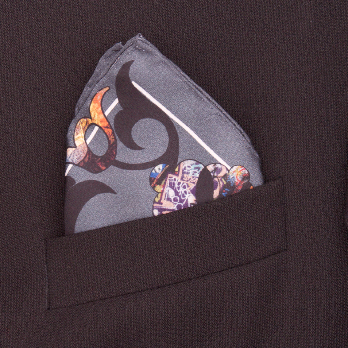 Silk Pocket Square-East London Steel