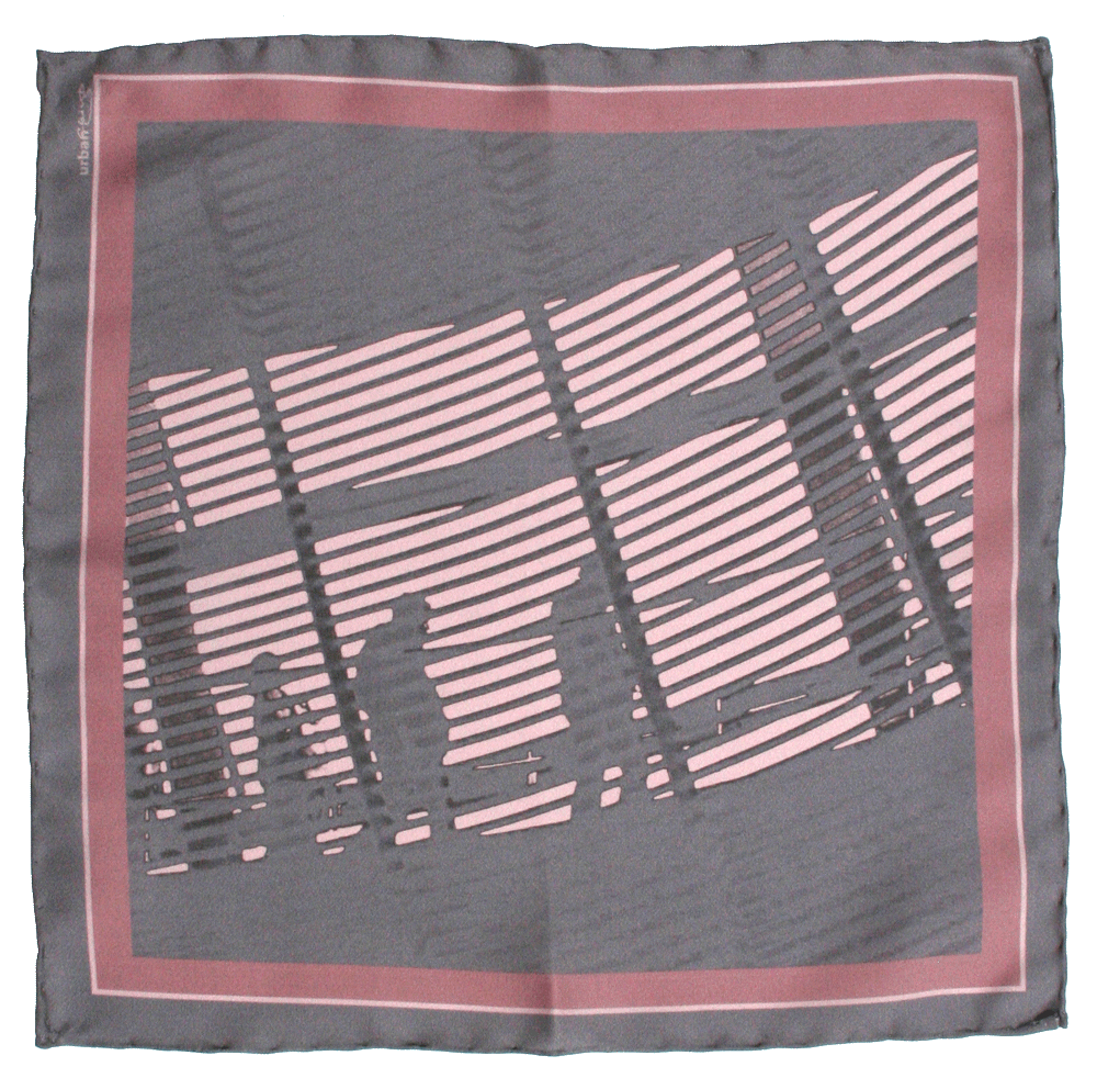 Silk Pocket Square-Norman Foster Elephant Grey