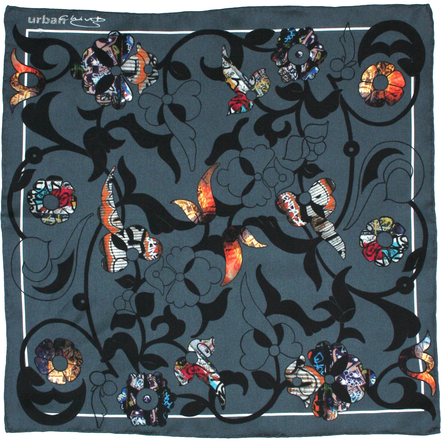 Silk Pocket Square-East London Steel