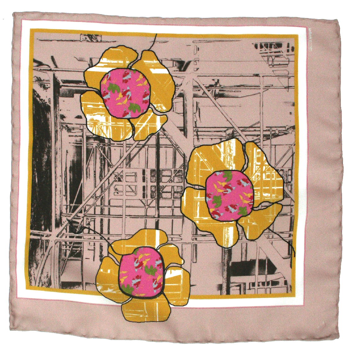 Silk Pocket Square-Urban flower