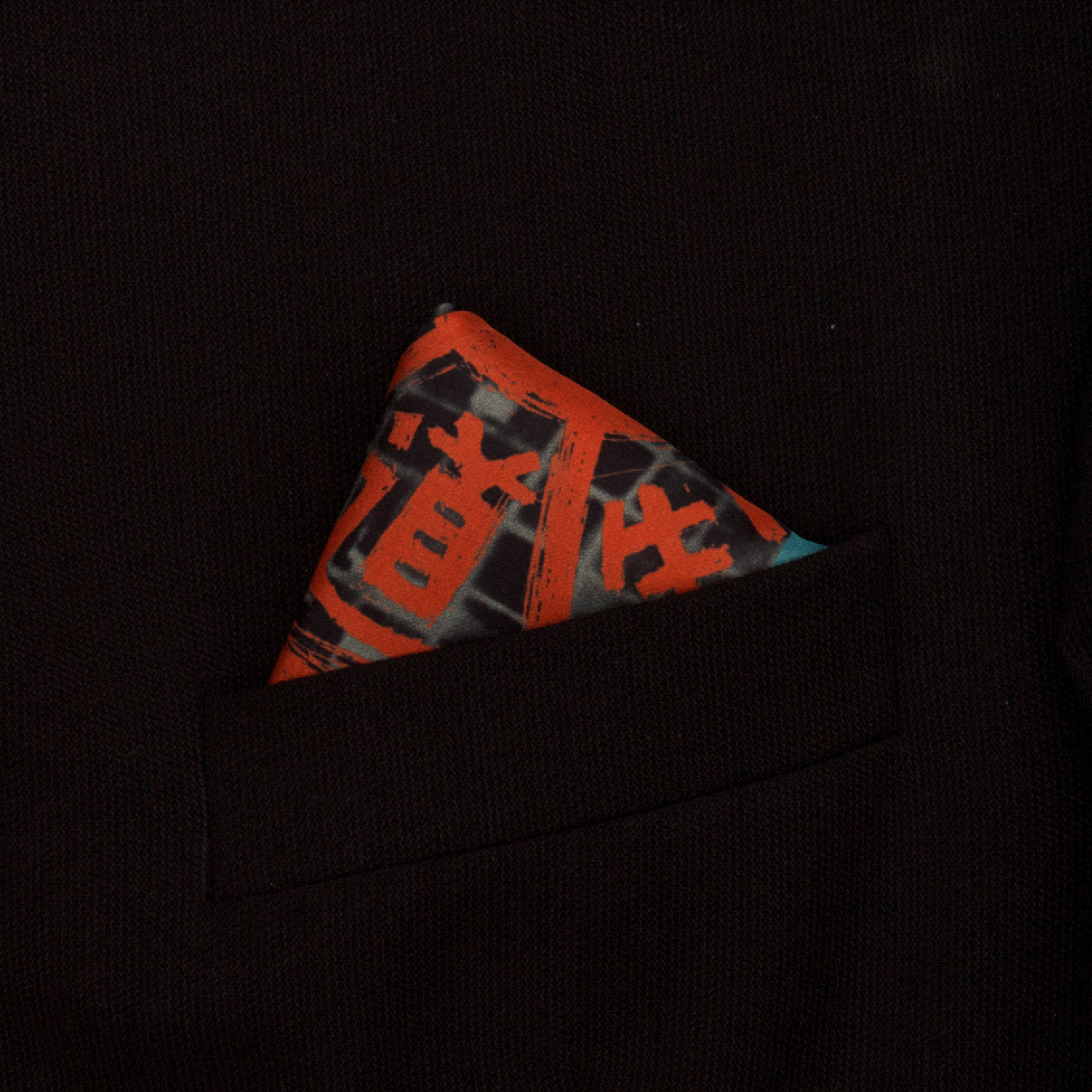 Silk Pocket Square-Tokyo Drain