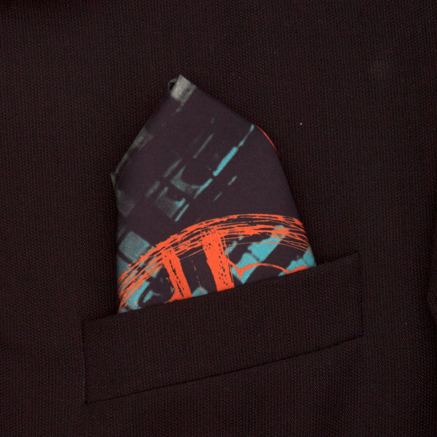 Silk Pocket Square-Tokyo Drain