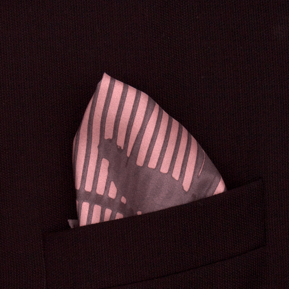 Silk Pocket Square-Norman Foster Elephant Grey