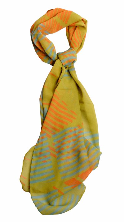Geometric Berlin, silk scarf square