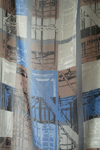 Silk scarf -Blue Scaffolding check