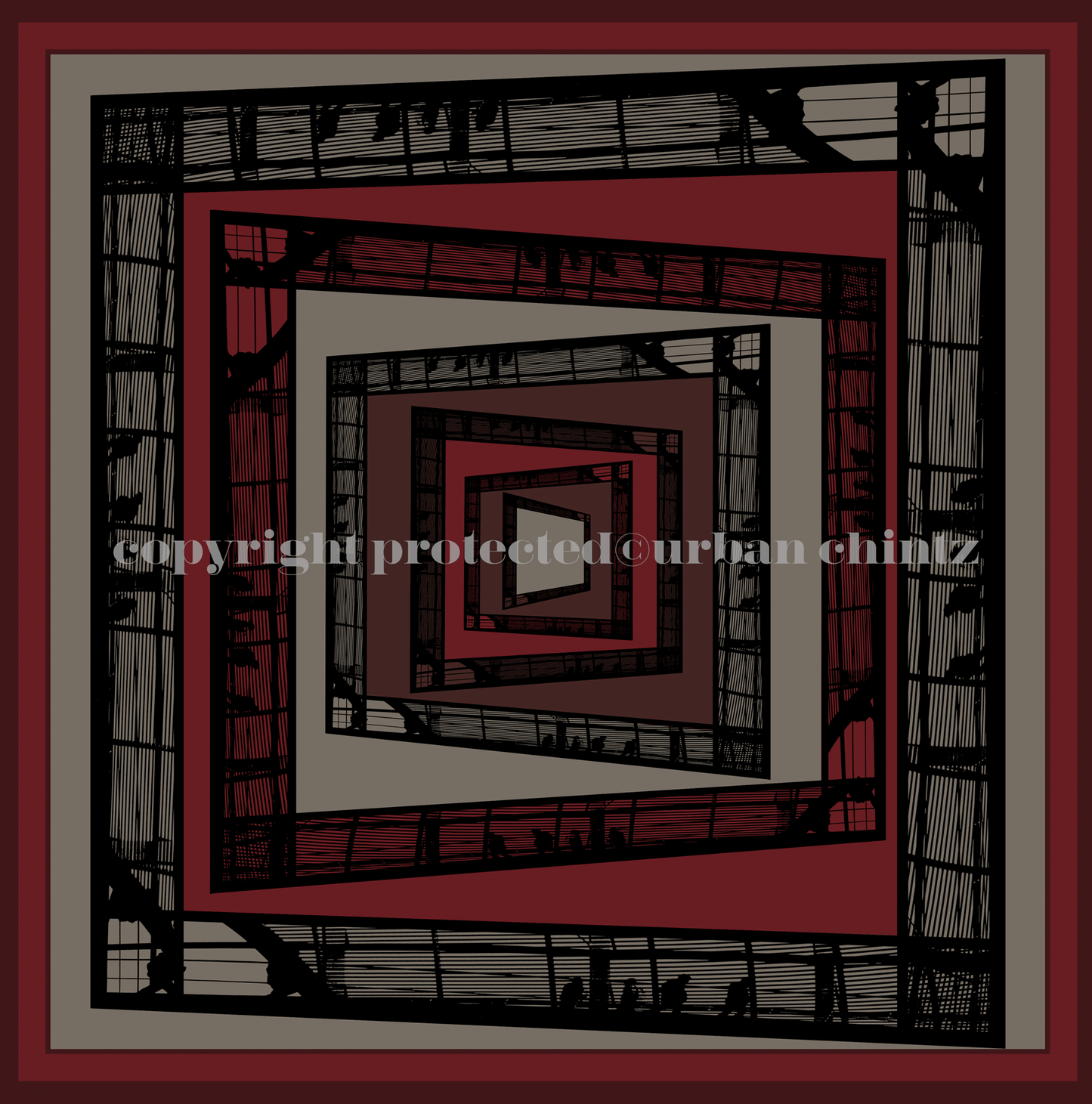 Silk Pocket square-Norman Foster Escher