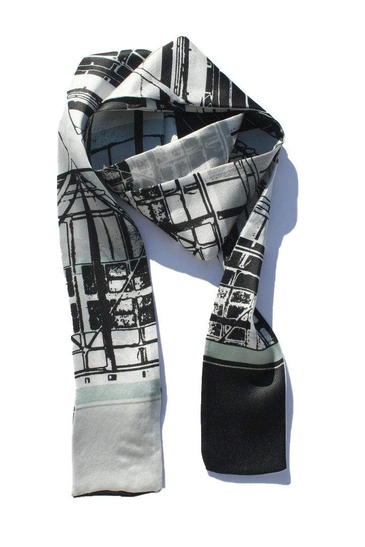 Silk Twilly -double sided Mono Scaffolding check