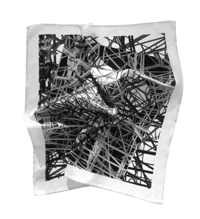 Silk square scarf, Geometric scaffolding