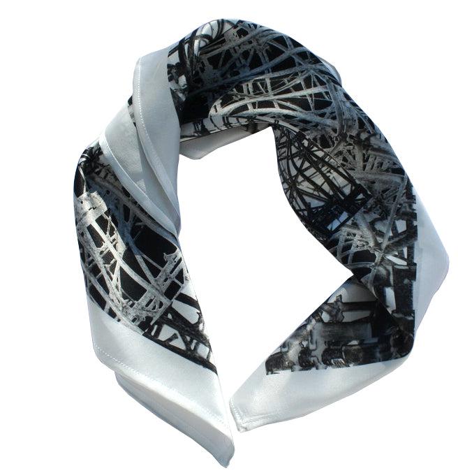 Silk square scarf, Geometric scaffolding