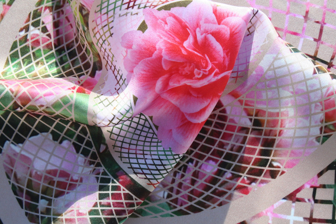 British museum silk scarf, roses