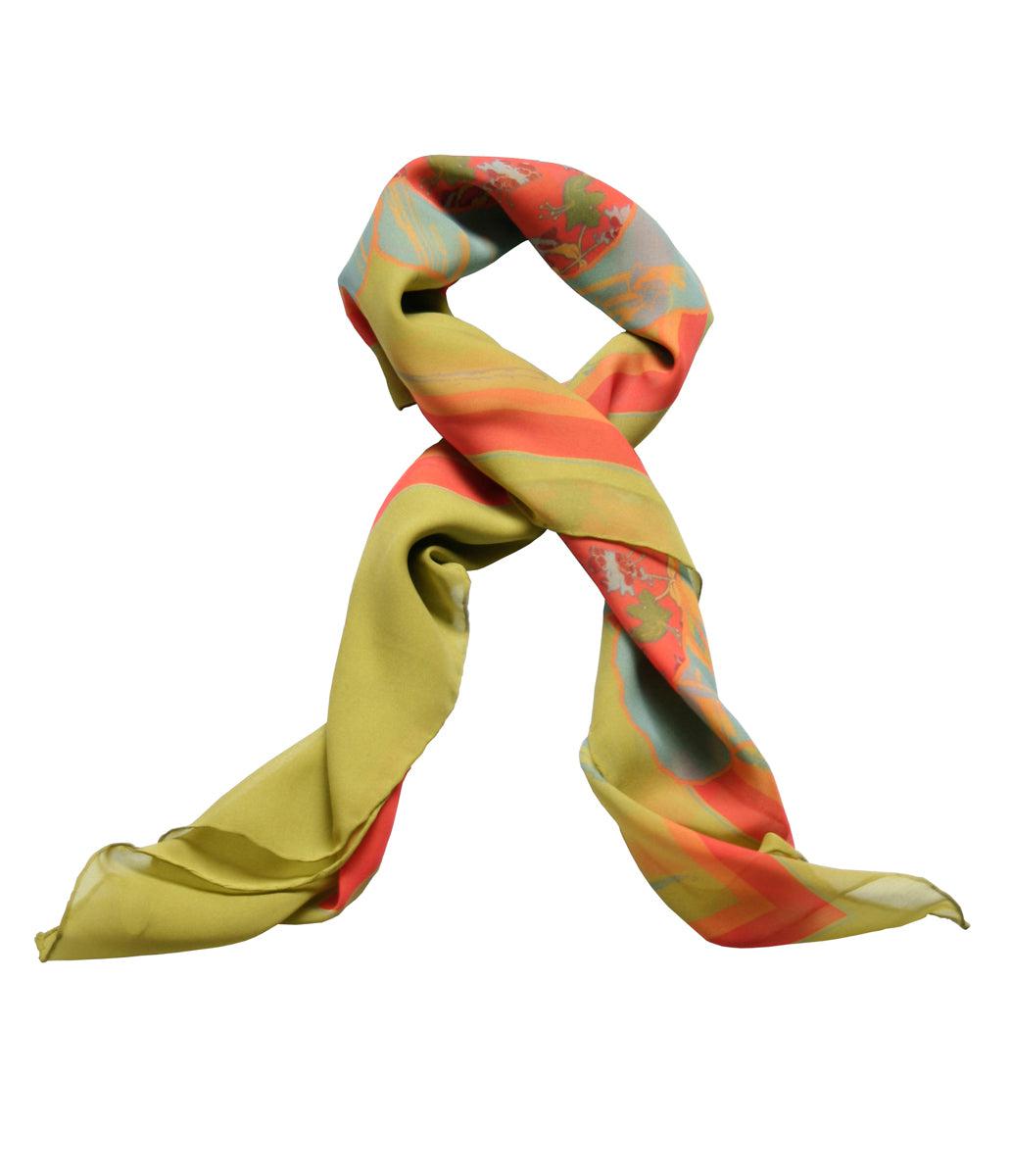 Large square Silk Shawl/scarf -Urban flower