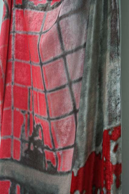 Silk Velvet Shawl-Tokyo Reflection