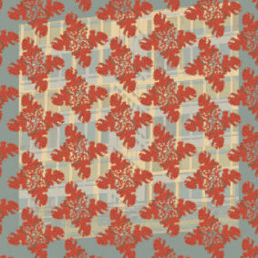 Silk satin square scarf Urban Yew, grey border
