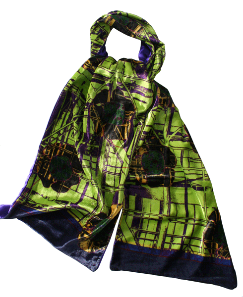 Large Velvet Scarf- Urban Flower