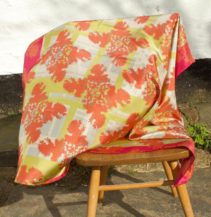 Silk square scarf-Urban Yew