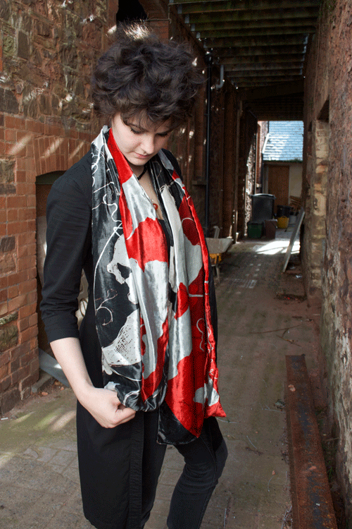 Silk Velvet shawl-Ashbrittle Yew