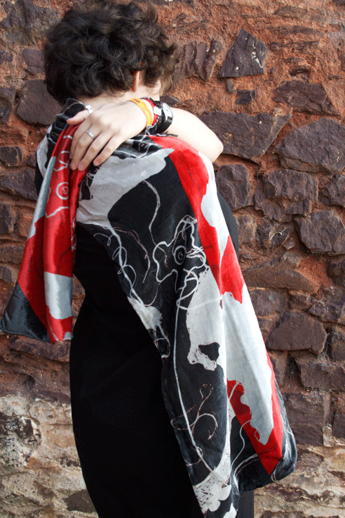 Silk Velvet shawl-Ashbrittle Yew