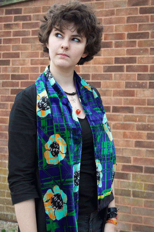 Silk Velvet Scarf - Urban Flower