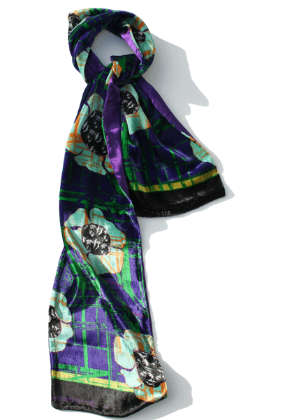 Silk Velvet Scarf - Urban Flower