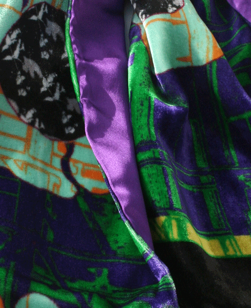 Silk Velvet Shawl- Urban Flower