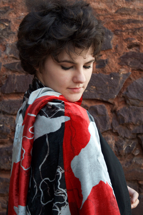 Silk Velvet shawl-Ashbrittle Yew