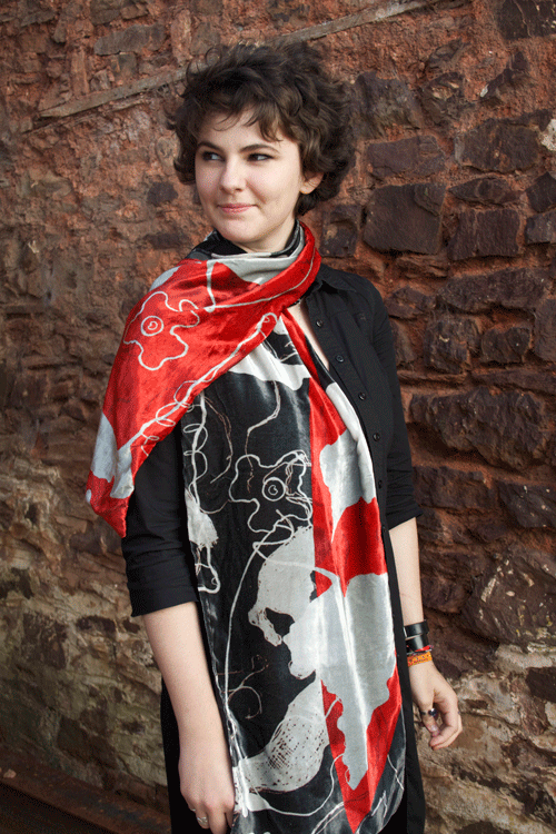 Silk Velvet shawl-Ashbrittle Yew
