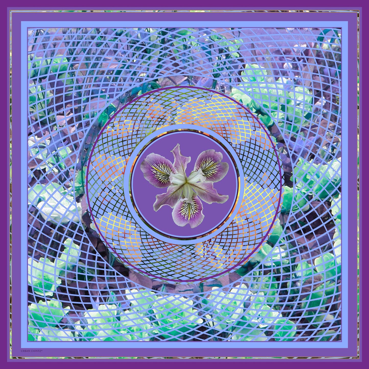 Silk square scarf British museum Iris