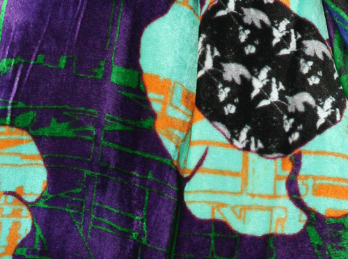 Silk Velvet Shawl- Urban Flower
