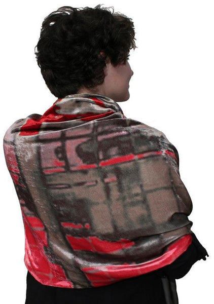 Silk Velvet Shawl-Tokyo Reflection