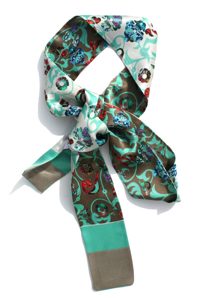 Silk Twilly,  double sided East London bronze