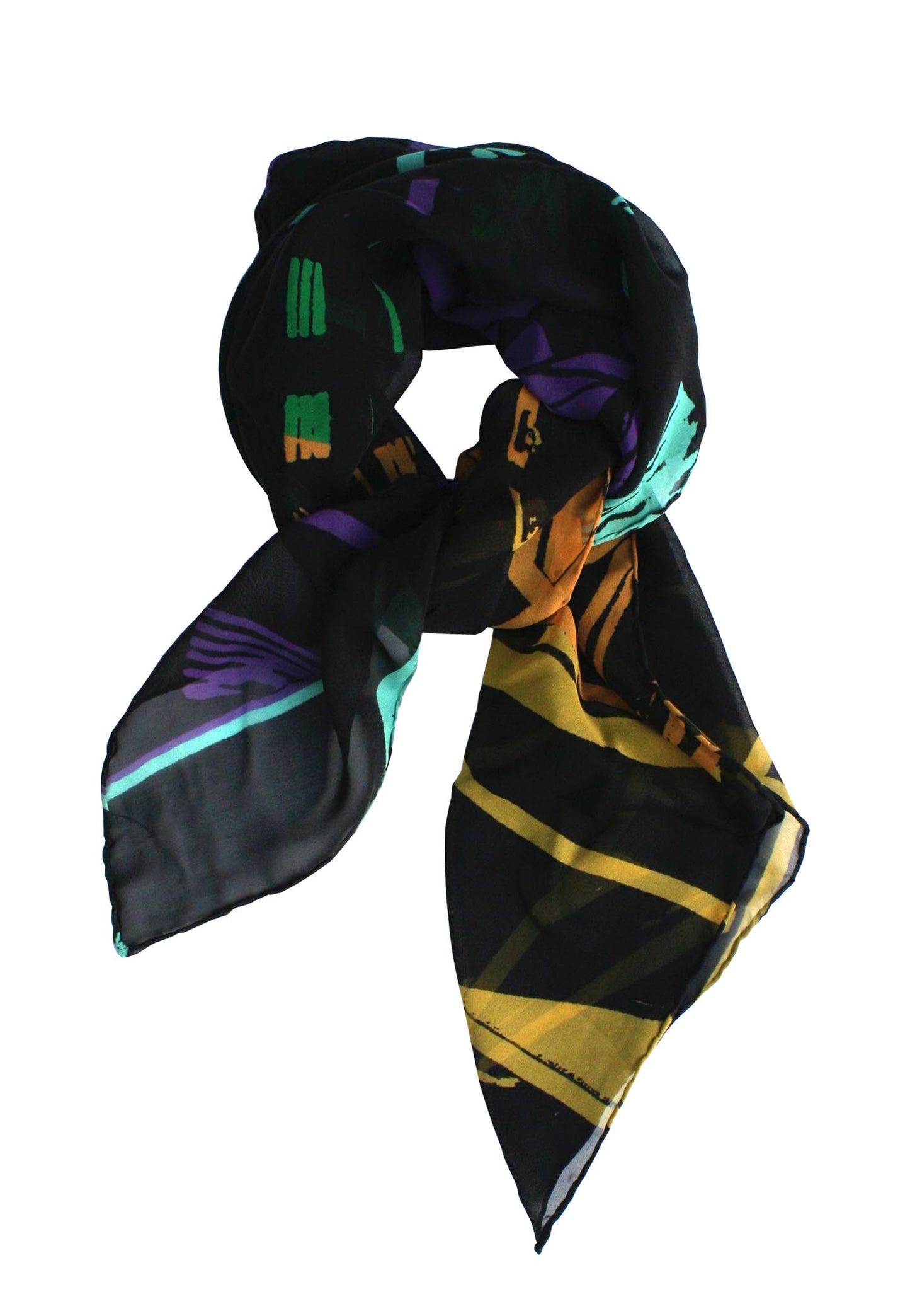 Silk georgette scarf - geometric Norman Foster