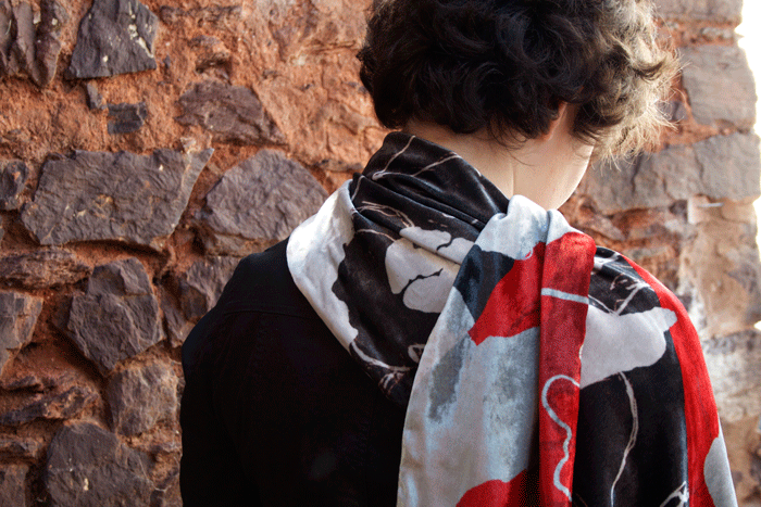 Silk Velvet shawl-Ashbrittle Yew